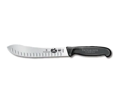 Victorinox 5.7423.20-X1 Butcher Knife, 8" Granton Edge Blade, Black Fibrox Handle, NSF