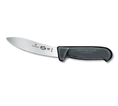 Victorinox 5.7903.12 Skinning Knife, 5" Blade Lamb, Black Fibrox Plastic Handle, Slip Resistant NSF