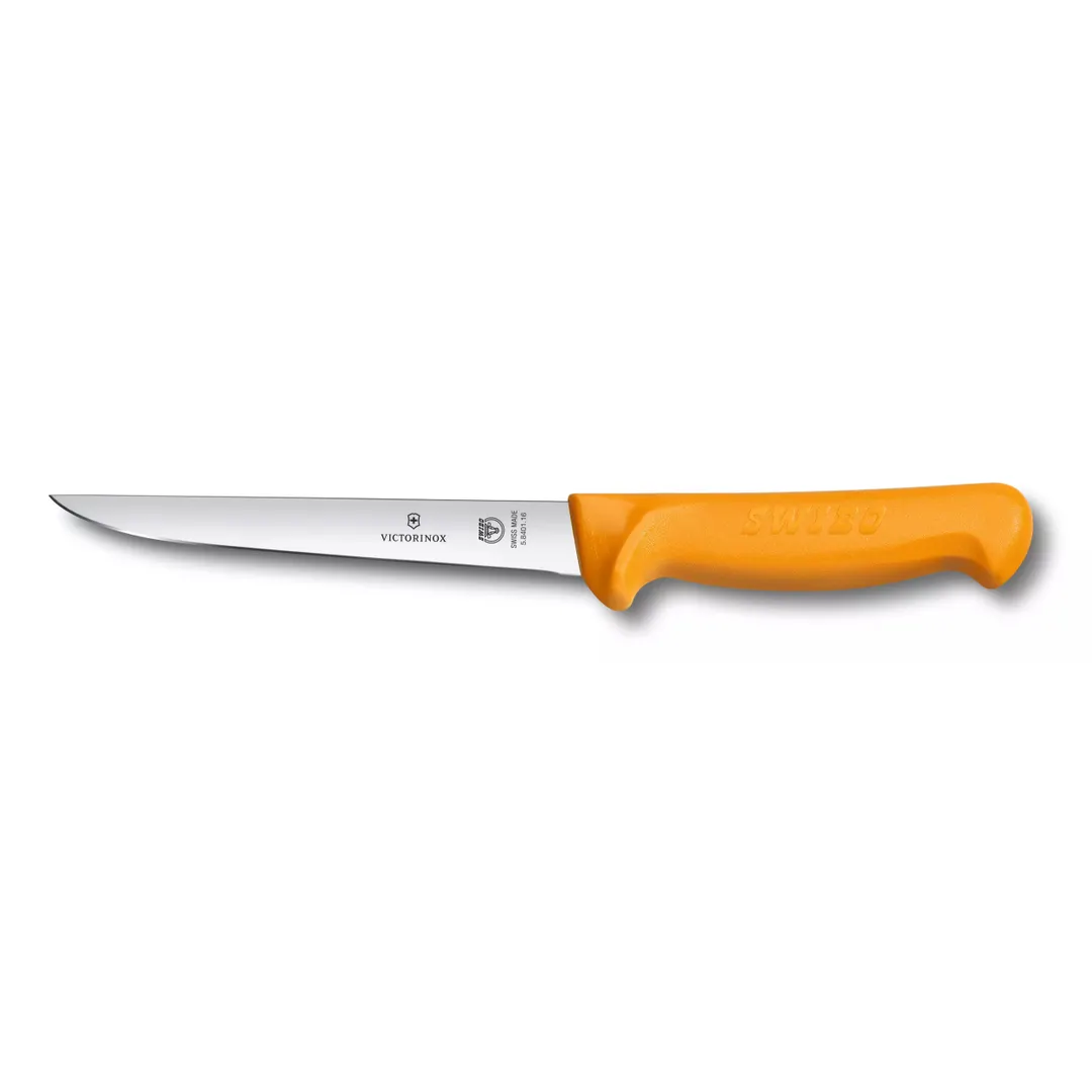 Victorinox 5.8401.16 Boning Knife, 6" Straight Stainless Steel Blade, Orange Plastic Handle, Stamped