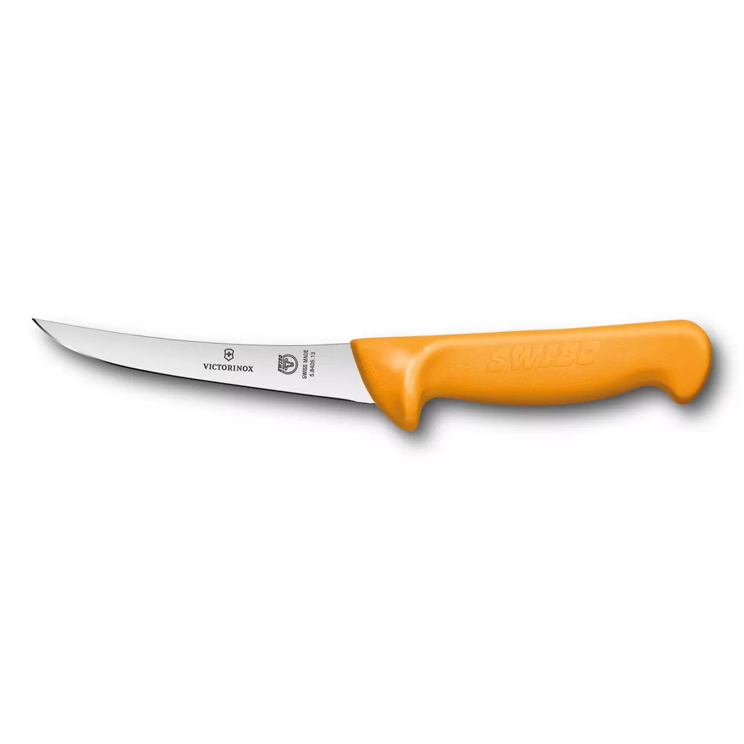 Victorinox 5.8405.13 Swibo Boning Knife – 5" Curved Stainless Steel Blade, Orange Plastic Handle