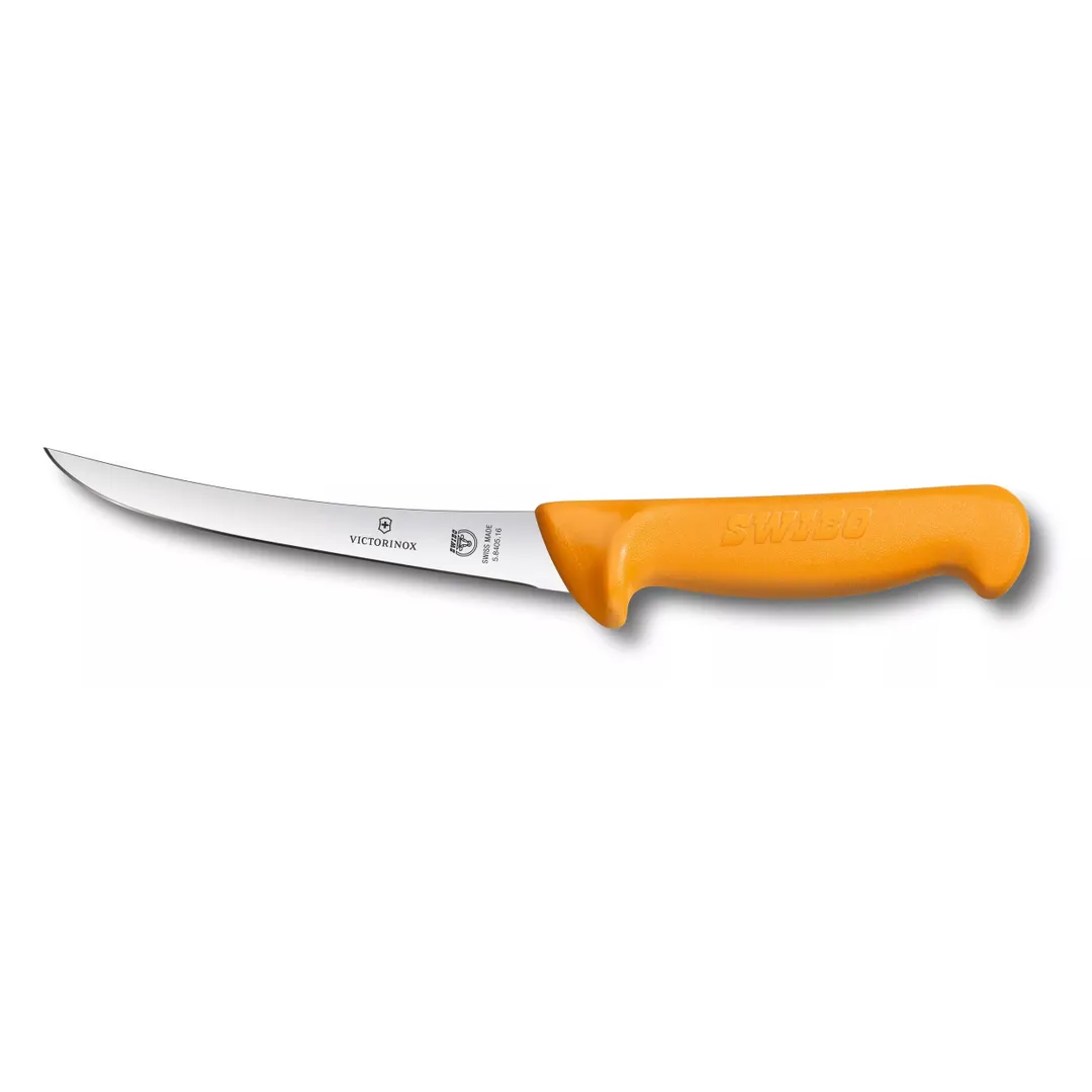 Victorinox 5.8405.16 Boning Knife, 6" Curved Stamped Blade, Stainless Steel, Orange Polyamide Handle