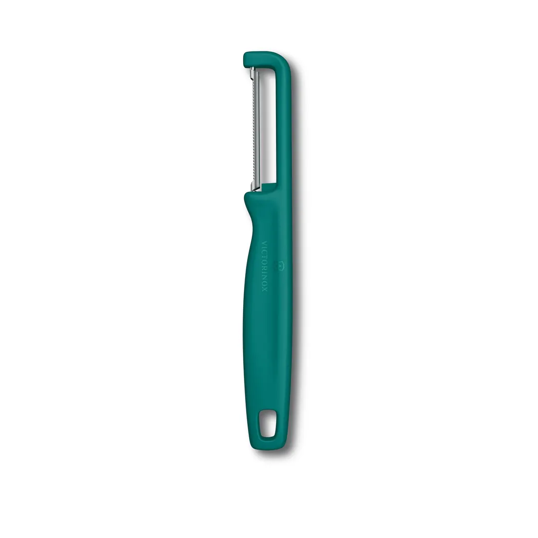 Victorinox 6.0943.4 Iota Double Edge Vegetable Peeler, 7" Length, Steel Blade, Serrated, Green