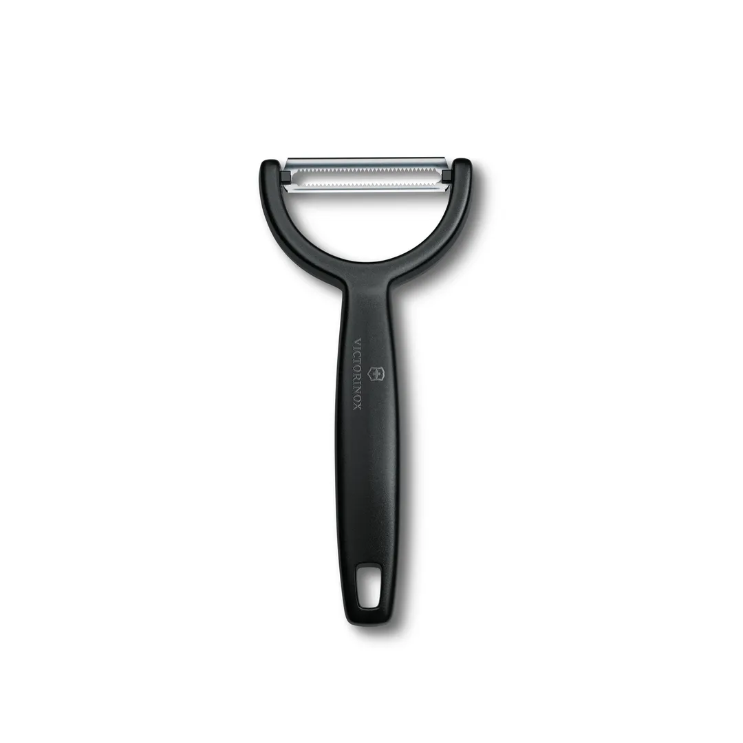 Victorinox 6.0963.3 Ypso Double‑Edge Peeler, 7" Stainless Steel Serrated Blade, Black