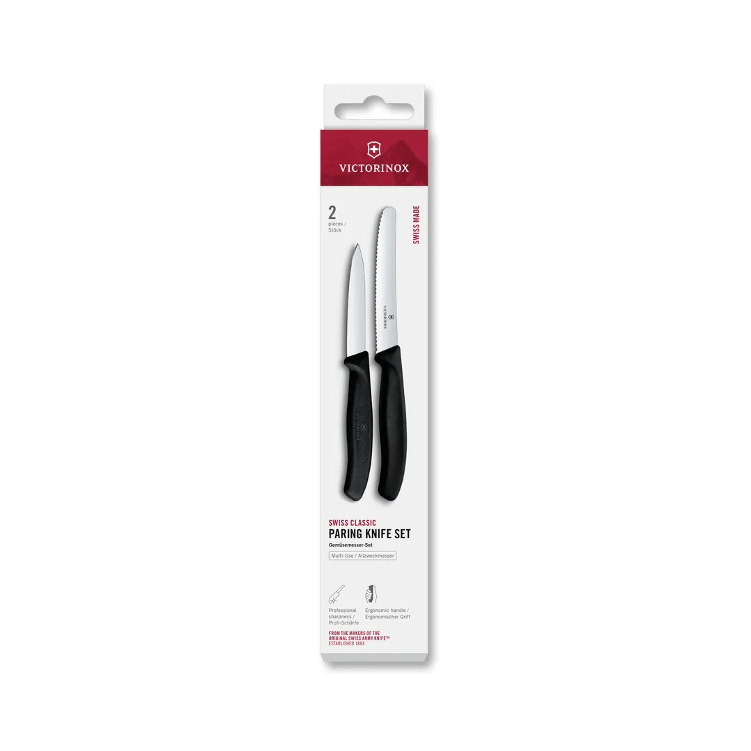 Victorinox 6.7113.2 2-Piece Knife Set, 4-1/2" Utility & 3-1/4" Paring, Black - 1/Bag