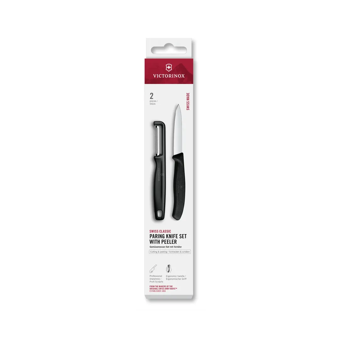 Victorinox 6.7113.21 2-Piece Peeler Set, 10" Serrated & 3-1/4" Paring Knife, Stainless - 2/Set