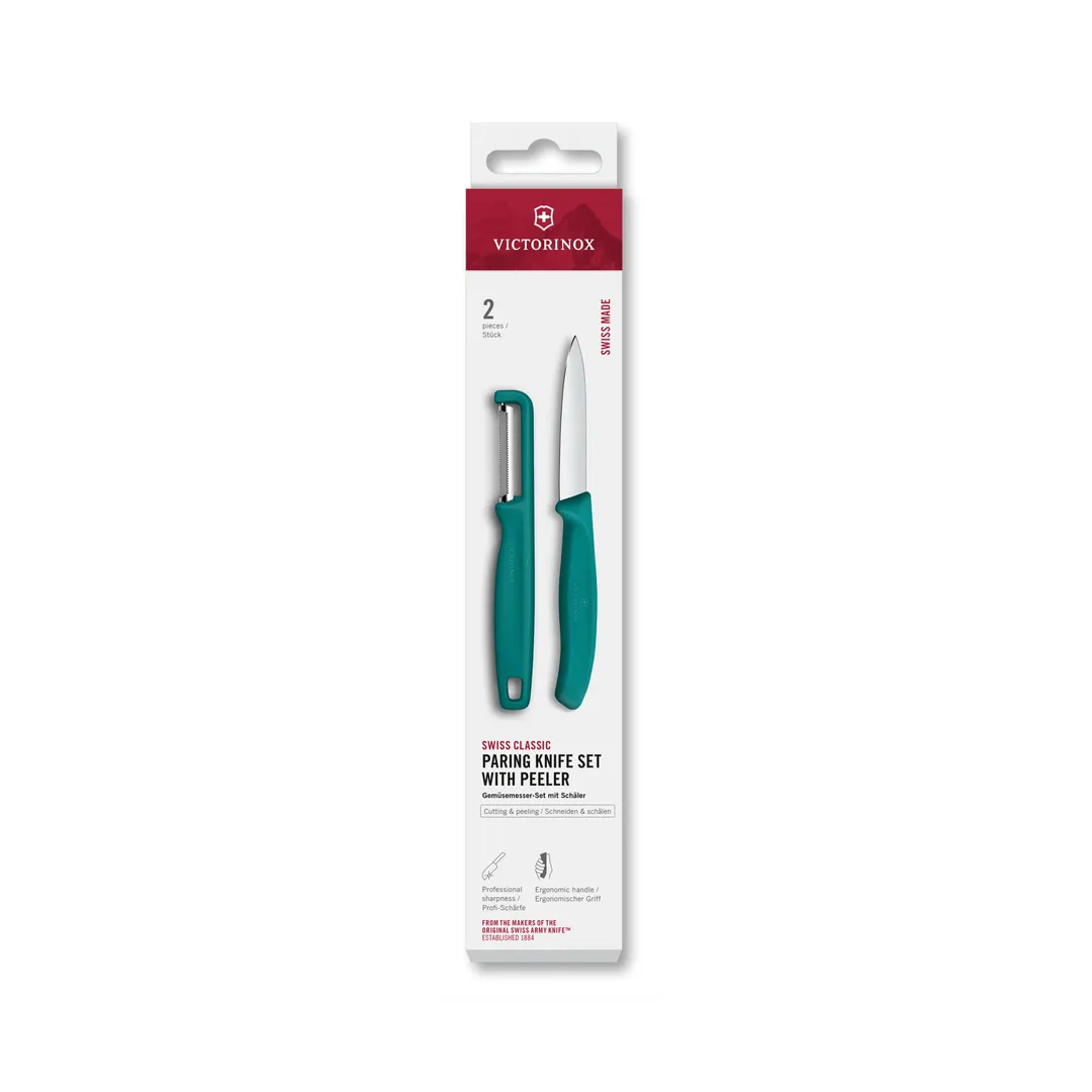 Victorinox 6.7114.21C1 - 10" Stainless Steel Serrated Peeler Set With 3‑1/4" Paring, 2‑Piece - Set