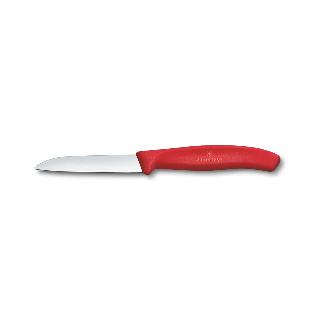 Victorinox 6.7401.C1 Paring Knife - 3" Sheep’s Foot Blade, Stamped, Stainless Steel, Red Poly Handle