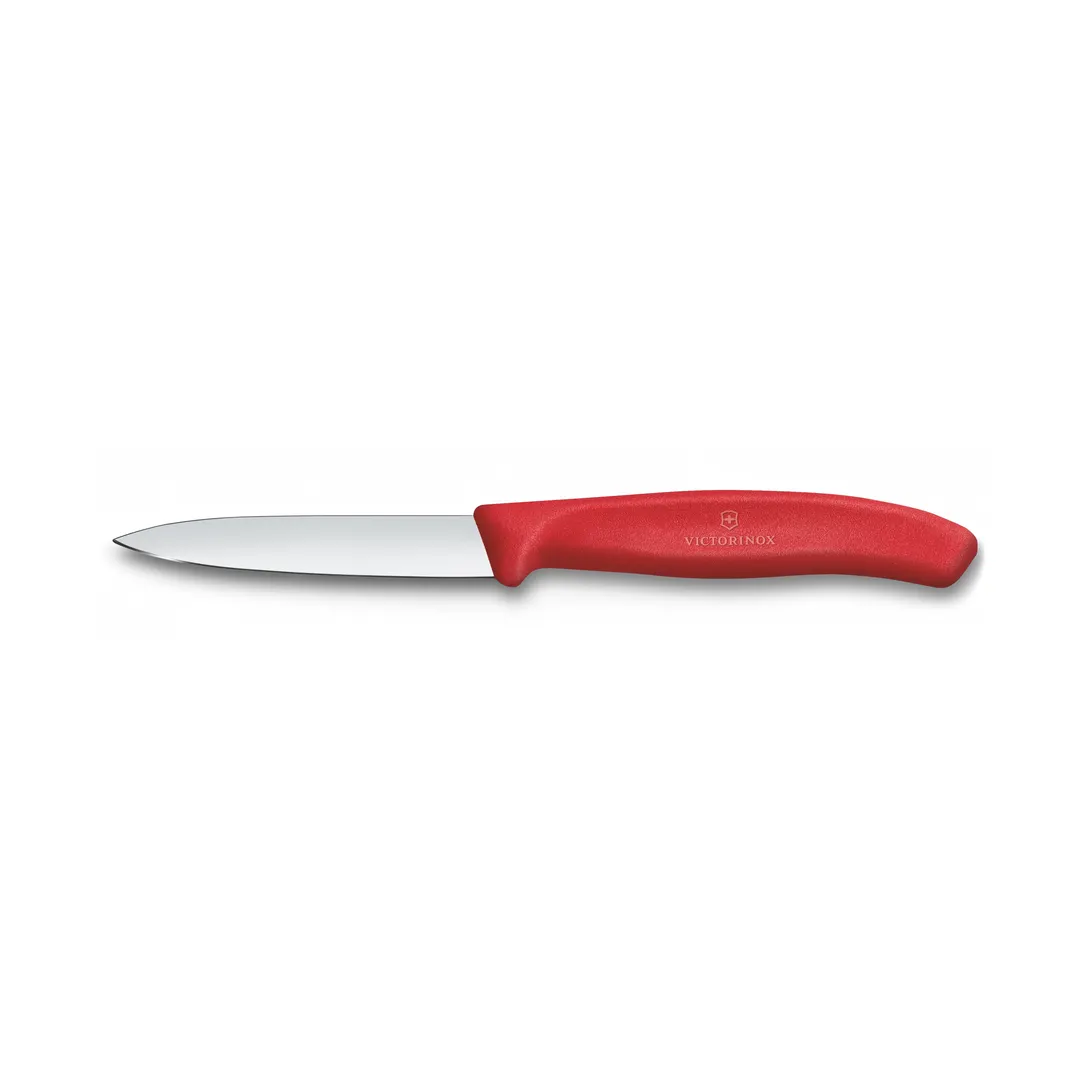 Victorinox 6.7601.C1 Paring Knife 3¼" Stamped Spear‑Point Blade Red Plastic Handle Stainless Steel