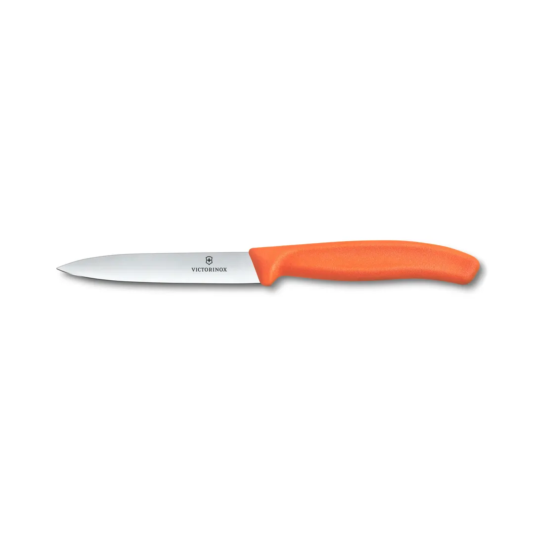 Victorinox 6.7709.C1 Paring Knife 4" Stamped Spear-Point Blade Orange Plastic Handle Stainless Steel