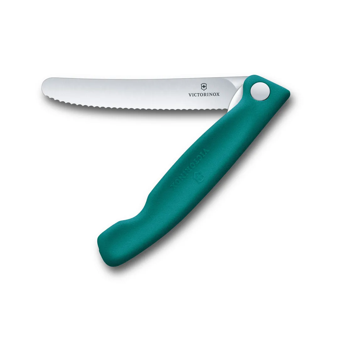Victorinox 6.7834.FC1 Paring Knife, 4.5" Serrated Stainless Blade, Green Plastic Handle, Stamped