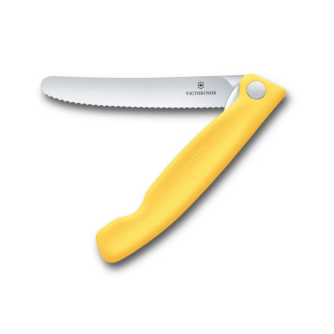 Victorinox 6.7838.FC1 Paring Knife, Serrated 4" Blade, Yellow Plastic Handle, Stamped, Stainless Steel