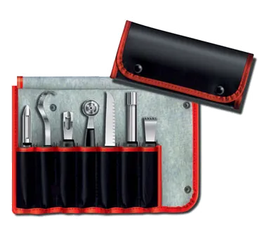 Victorinox 7.4012.1 Garnish Set - 8-Piece Kit with Black Polypropylene Handles, Sold Per Karat
