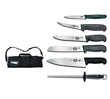 Victorinox 7.4012-X10 7-Piece Cutlery Roll Set With Fibrox Pro Handles, Canvas Case, Bag - 1/Bag