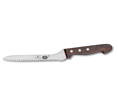 Victorinox 7.6058.15 Bread Knife – 7-1/2" Offset Blade, 1-1/8" Brown Wood Handle, Cutlery