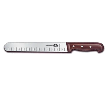 Victorinox 7.6059.10 Slicer Knife – 10" Blade with Granton Edge, Stamped, 1-1/2" Wood Handle