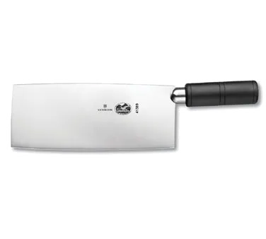Victorinox 7.6059.15 Cleaver Knife, 8" Curved Blade x 3" Width, Black Plastic Handle, Plastic Build
