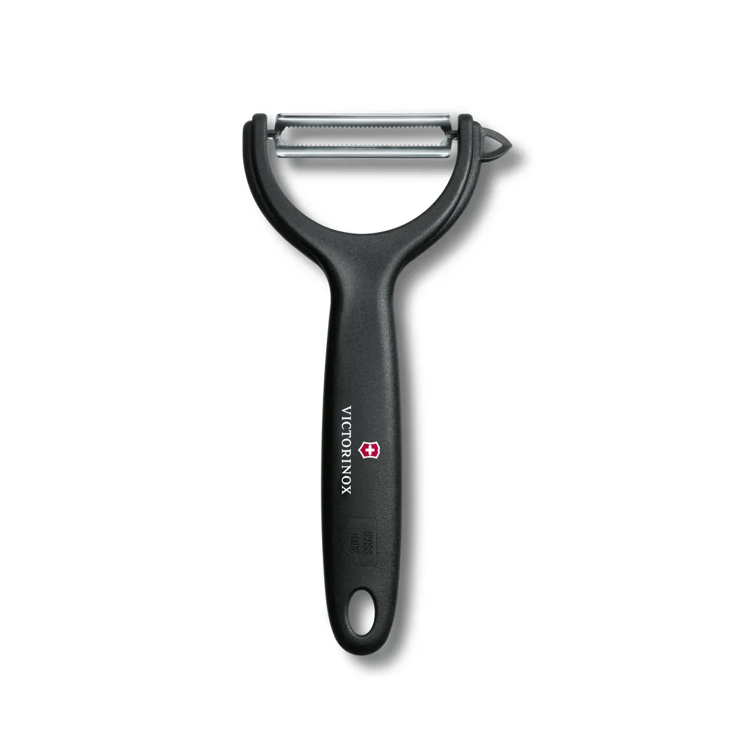 Victorinox 7.6079 Micro‑Serrated Black Peeler, 6" Stainless Steel Blade, Hand‑Held Tool