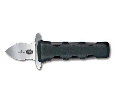Victorinox 7.6399.1 Oyster & Clam Knife – French 2‑1/8" Blade Finger Guard, Black PP Handle