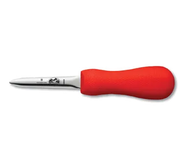 Victorinox 7.6399.4 Oyster & Clam Knife, Boston Style, 3" Narrow Blade, Red Supergrip Plastic Handle