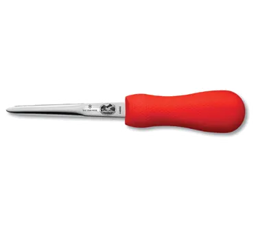 Victorinox 7.6399.6 Oyster Knife – Boston Style, 4" Blade, Red Supergrip Plastic Handle, Regular Size