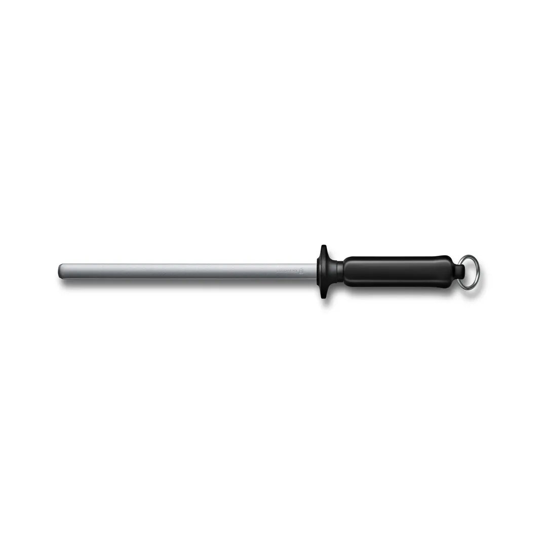 Victorinox 7.8313 Chef Knife - 9" Oval Diamond Steel Blade, Solid Core, Black Plastic Handle