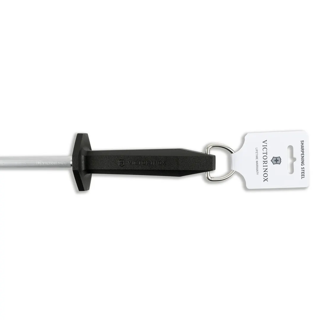 Victorinox 7.8991.33 Sharpening Steel, 12" Cut, Round Ring, Black Plastic Handle, Hangtag