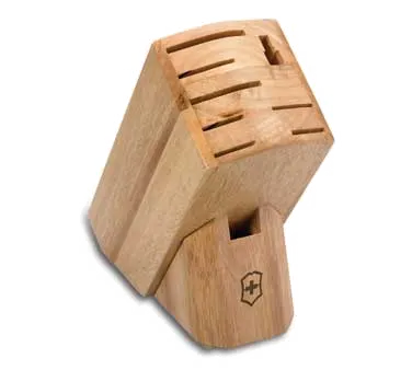 Victorinox 7.9093.87 9-Slot Hardwood Knife Block Holds 7 Knives, Includes Shear & Steel, Cross Logo