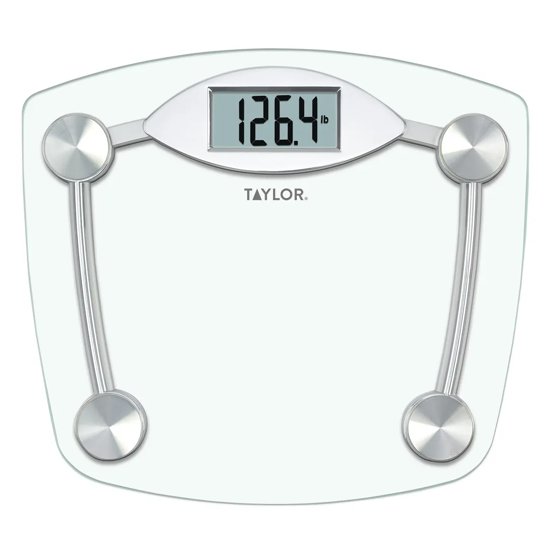 Taylor Precision 75064192 Digital Bathroom Scale, 400 lb, Glass Platform, Chrome