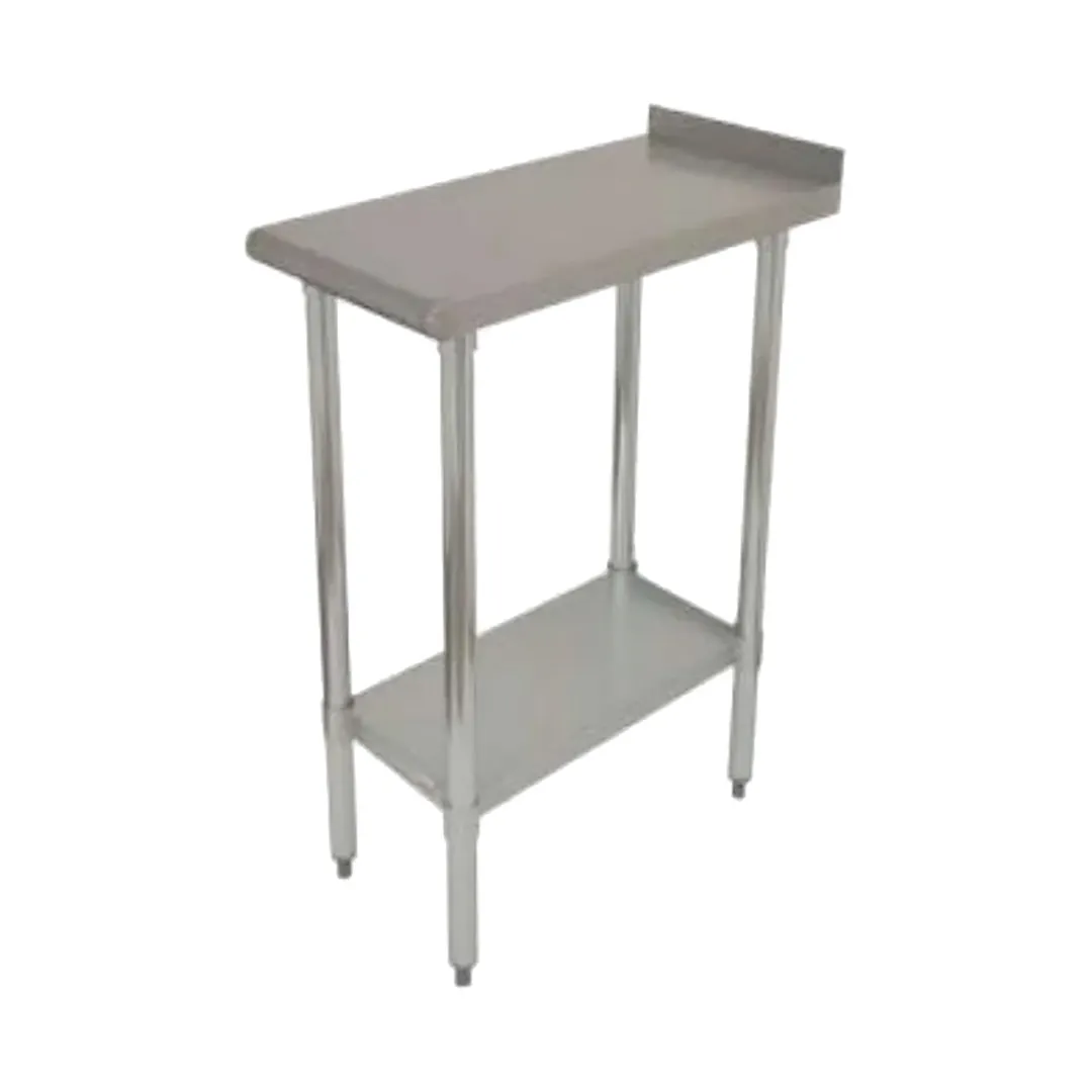 Serv-Ware FTG-3012-4 12" Open Base Work Table with Undershelf / Upturn - 18 Gauge Top