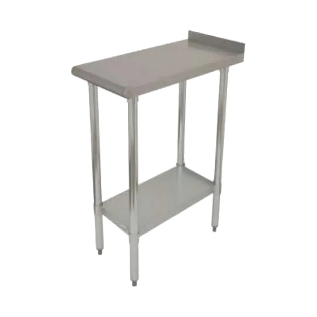 Serv-Ware FTG-3018-4 18" Open Base Work Table with Undershelf / Upturn - 18 Gauge Top