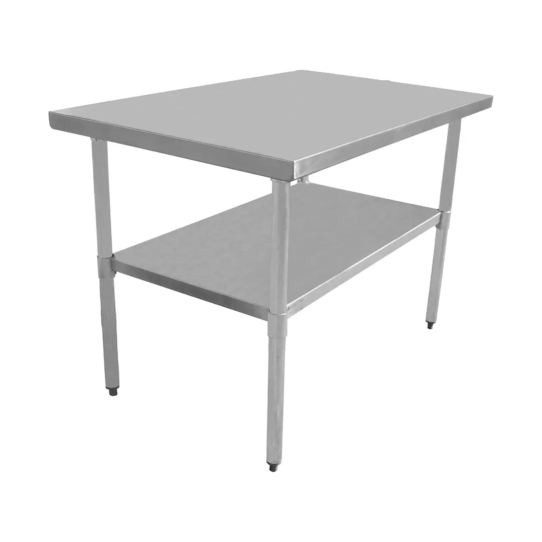 Serv-Ware T2424CWP-4-V 24" Open Base Work Table, Galvanized Base / Stainless Steel Flat Top
