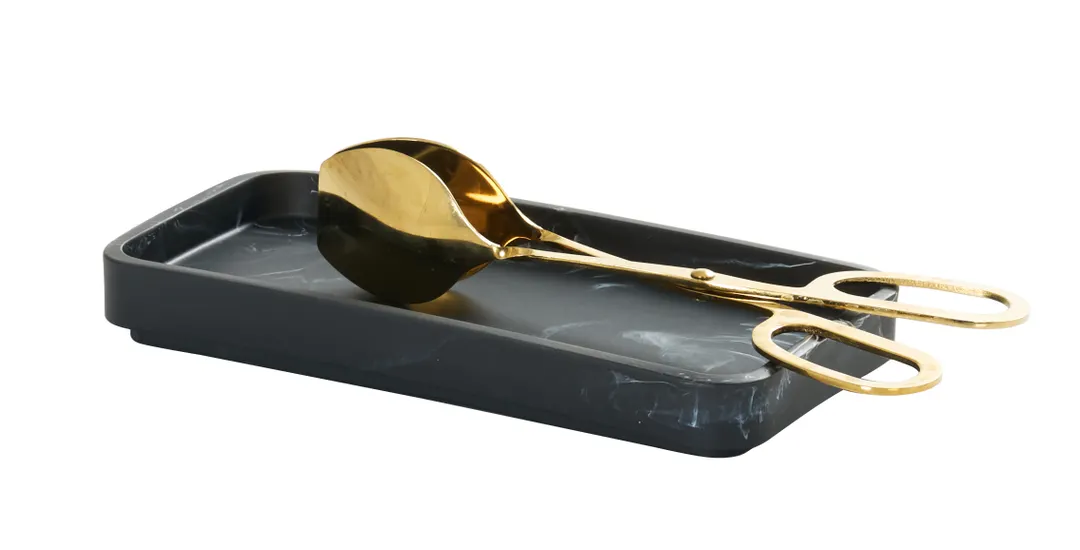 Cal-Mil 23861-124 White Marble Resin Spoon Holder Utensil Organizer 4.25W x 8.25D x 1H