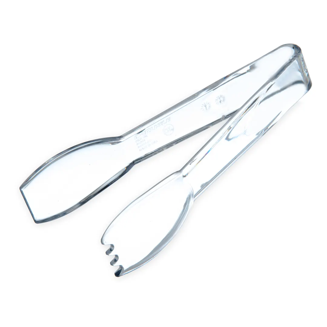 Carlisle 400607 - 6" Clear Plastic Salad Tongs, 6" NSF Dishwasher Safe, Heat to 212°F/270°F USA Made