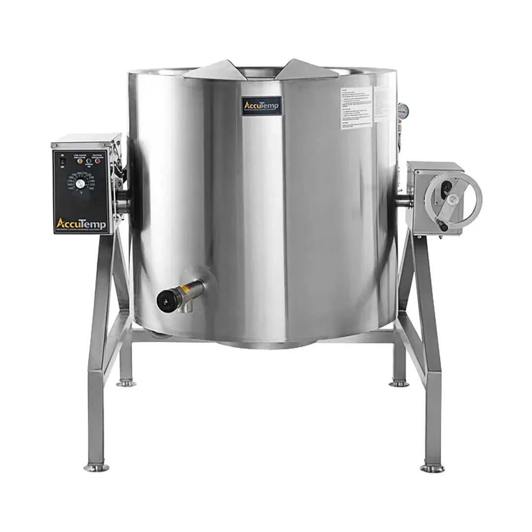 AccuTemp ALTLGB-40-QS 40 Gallon Floor Tilting 2/3 Steam Jacketed Gas Kettle, 79.900 BTU
