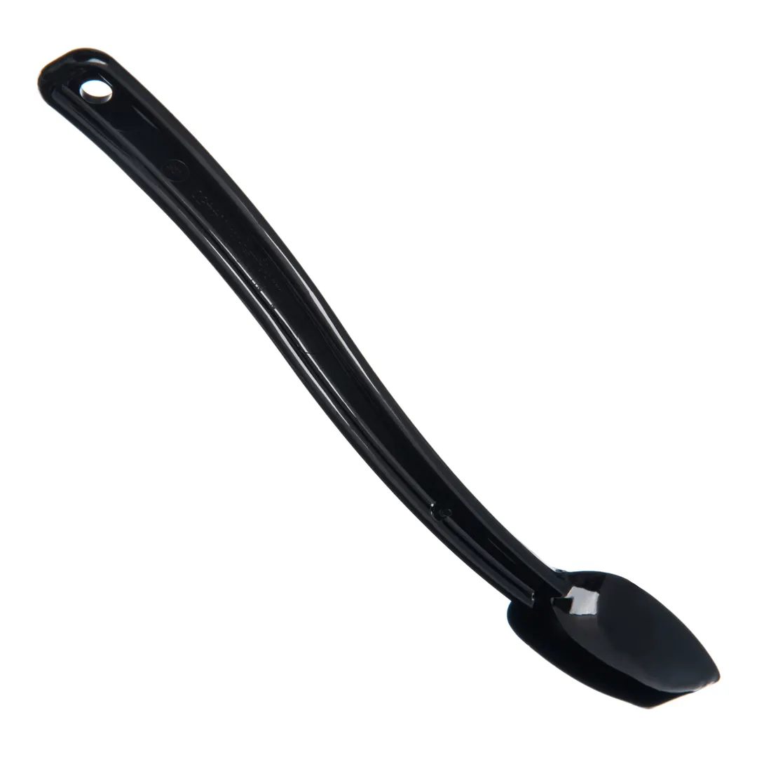 Carlisle 445003 - 8" Plastic Salad Bar Spoon, 1/4 oz, Black, Notched Handle, Made in USA