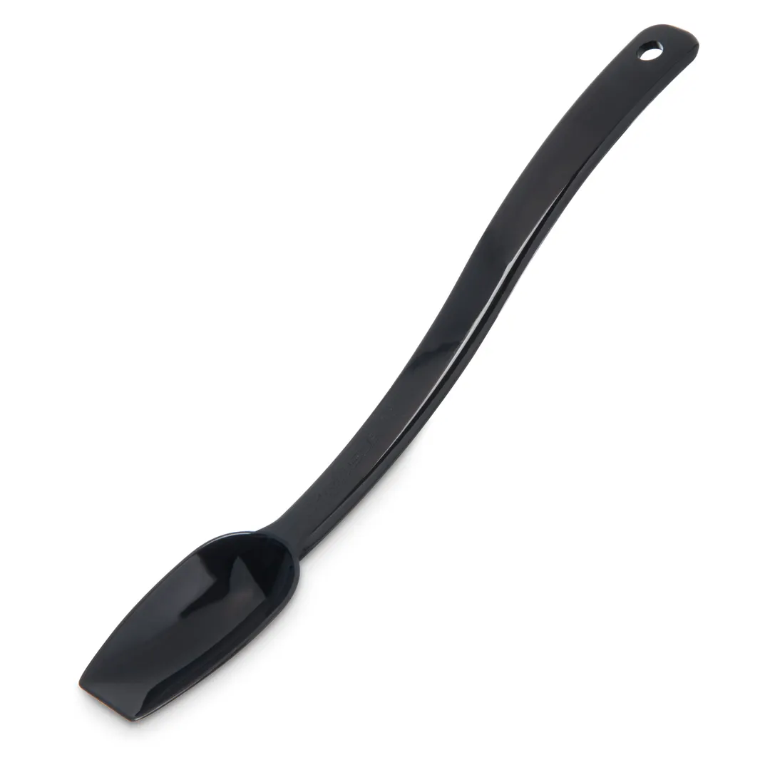 Carlisle 445003 - 8" Plastic Salad Bar Spoon, 1/4 oz, Black, Notched Handle, Made in USA