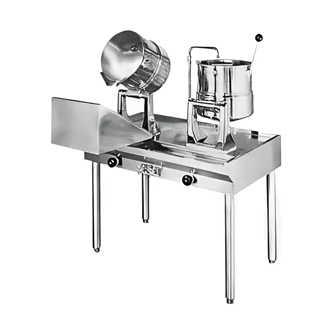 Groen 159426 16 Gallon Floor Tilting 2/3 Steam Jacketed Direct Steam Kettle w/ 48" Table