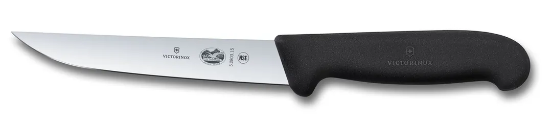 Victorinox 5.2803.15B - Stamped 6" Semi‑Flexible Fillet Knife, Black Plastic Handle, Cutlery
