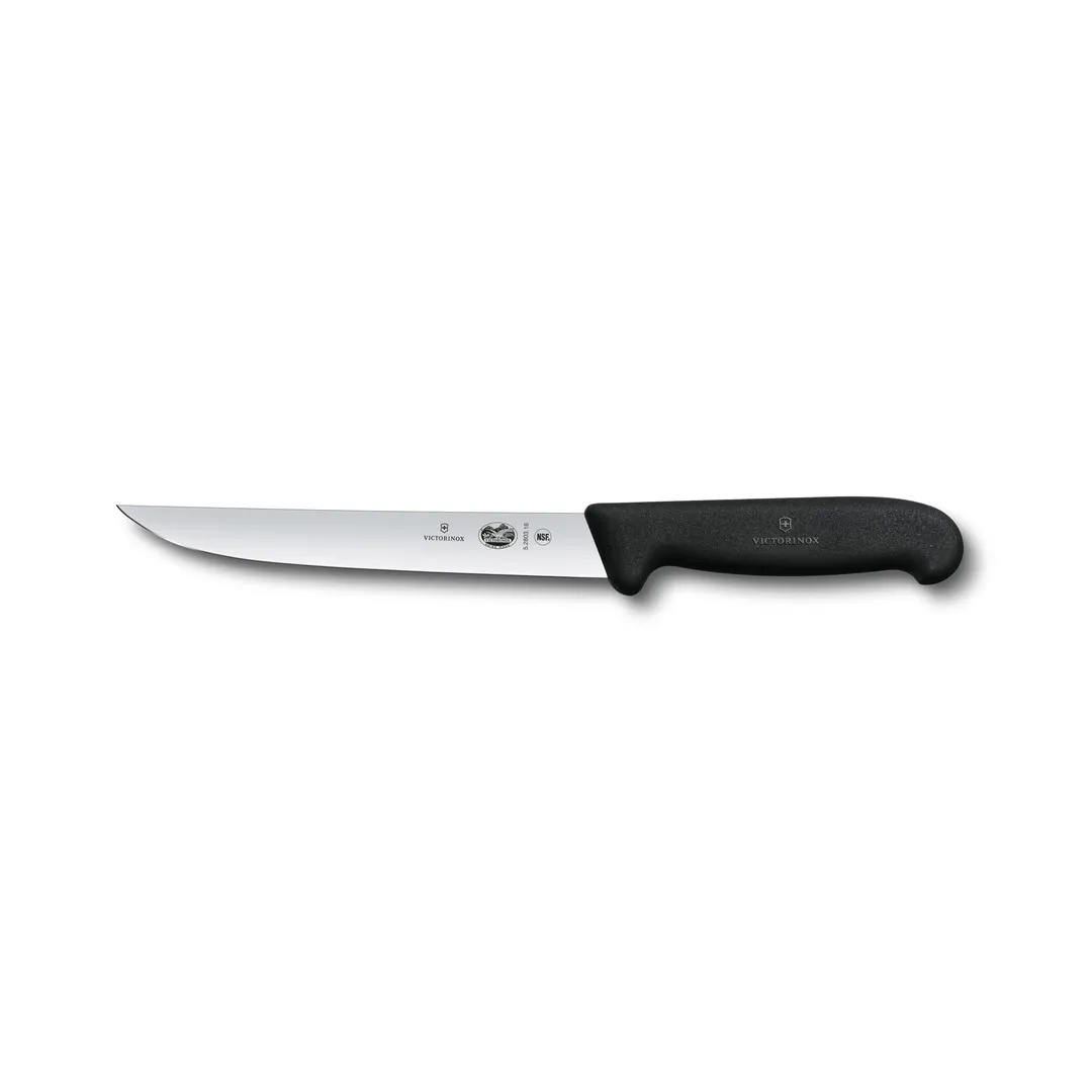 Victorinox 5.2803.18B Fillet Knife, 7" Straight Semi‑Flexible Blade, Black Fibrox Handle