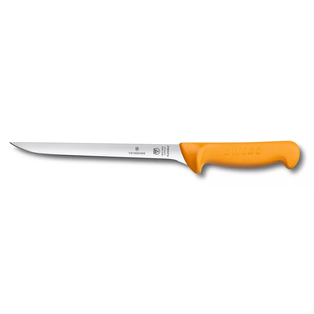 Victorinox 5.8450.20 - Swibo Fish Filleting Knife 8" Stamped Blade Orange Plastic Handle, Fillet Edge