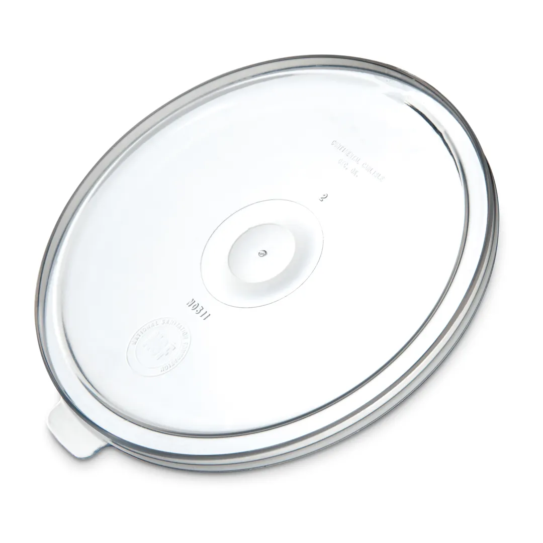 Carlisle 031130 Salad Crock Lid, 5-1/8" 0.6 & 1.2 Qt, Clear Round Snap‑On Polypropylene