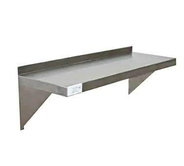 Serv-Ware SSWS1224-CWP-V 24" W x 12" D 18 Gauge 400 Series Stainless Steel Wall-Mounted Shelf