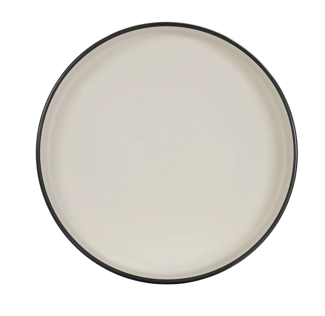 Cal-Mil 22013-10-13103 Hudson 10" Bowl, Raised Rim, Matte Black & Ivory, Melamine, Round