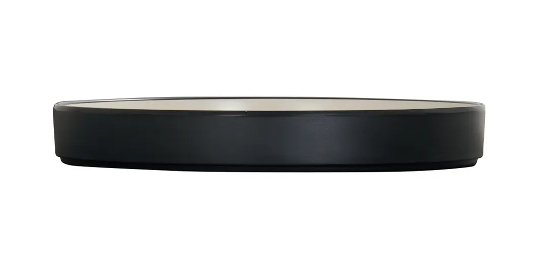 Cal-Mil 22017-10-13103 Hudson 10" Round Melamine Plate, Matte Black & Ivory Two-Tone, Raised Rim