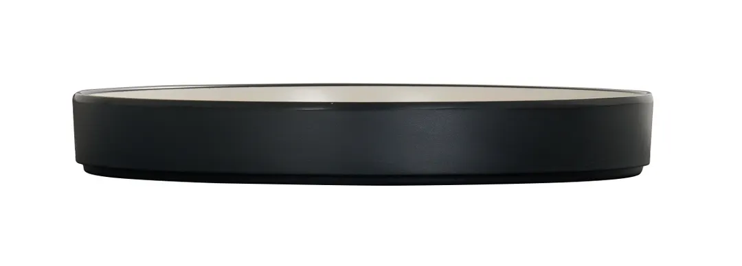 Cal-Mil 22017-12-13103 Hudson 12" Round Melamine Plate, Matte Black & Ivory Two-Tone, Raised Rim