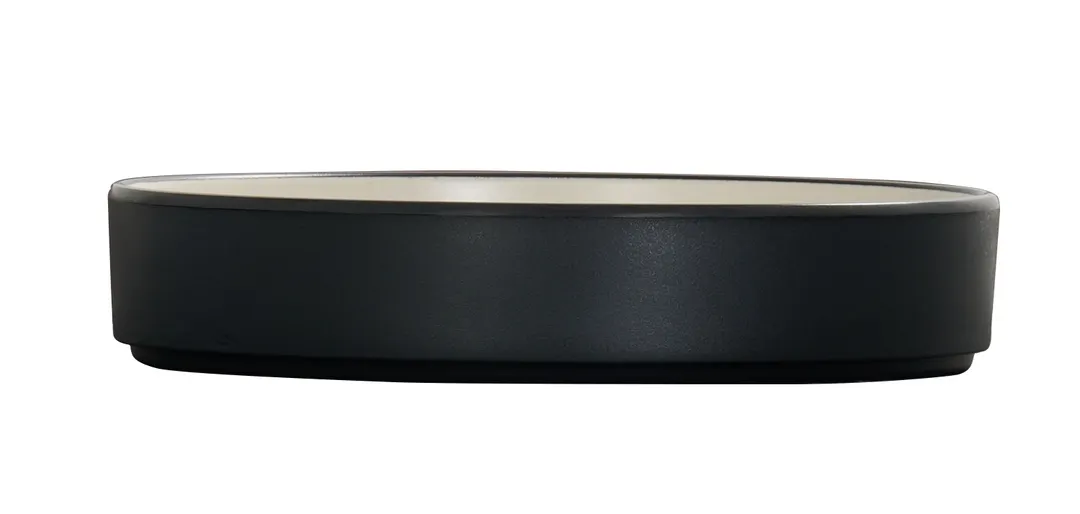 Cal-Mil 22017-8-13103 8" Round Reusable Melamine Plate, Matte Black & Ivory Two‑Tone