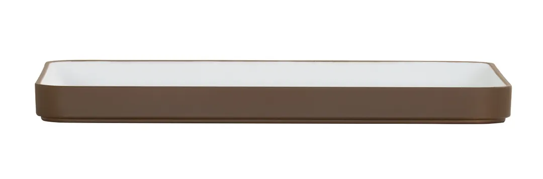 Cal-Mil 22025-13-89 Plastic Serving Platter, 13" x 9.5" x 1" Rectangular Melamine Ivory Stoneware