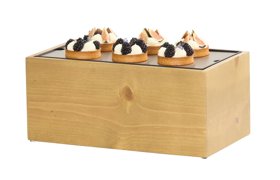 Cal-Mil 22072-7-99 Rectangular Wood Tray, Beige, 9.5" x 17.75" x 7.75" H, Wood Look, Deep Profile