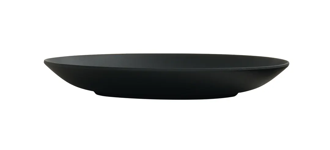 Cal-Mil 22390-11-13 Classic Coupe Plate, 11" Matte Black Melamine Round Reusable Dinnerware