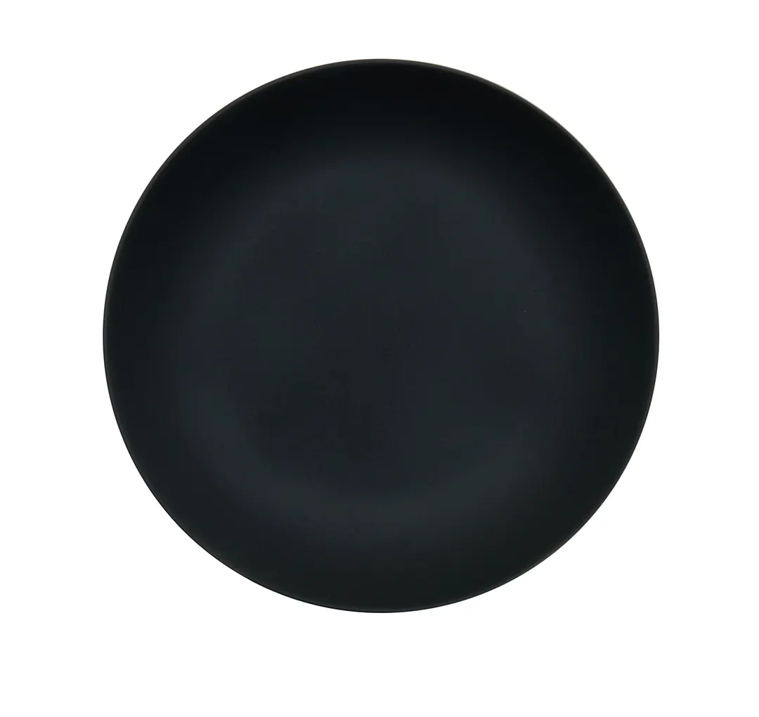 Cal-Mil 22390-11-13 Classic Coupe Plate, 11" Matte Black Melamine Round Reusable Dinnerware